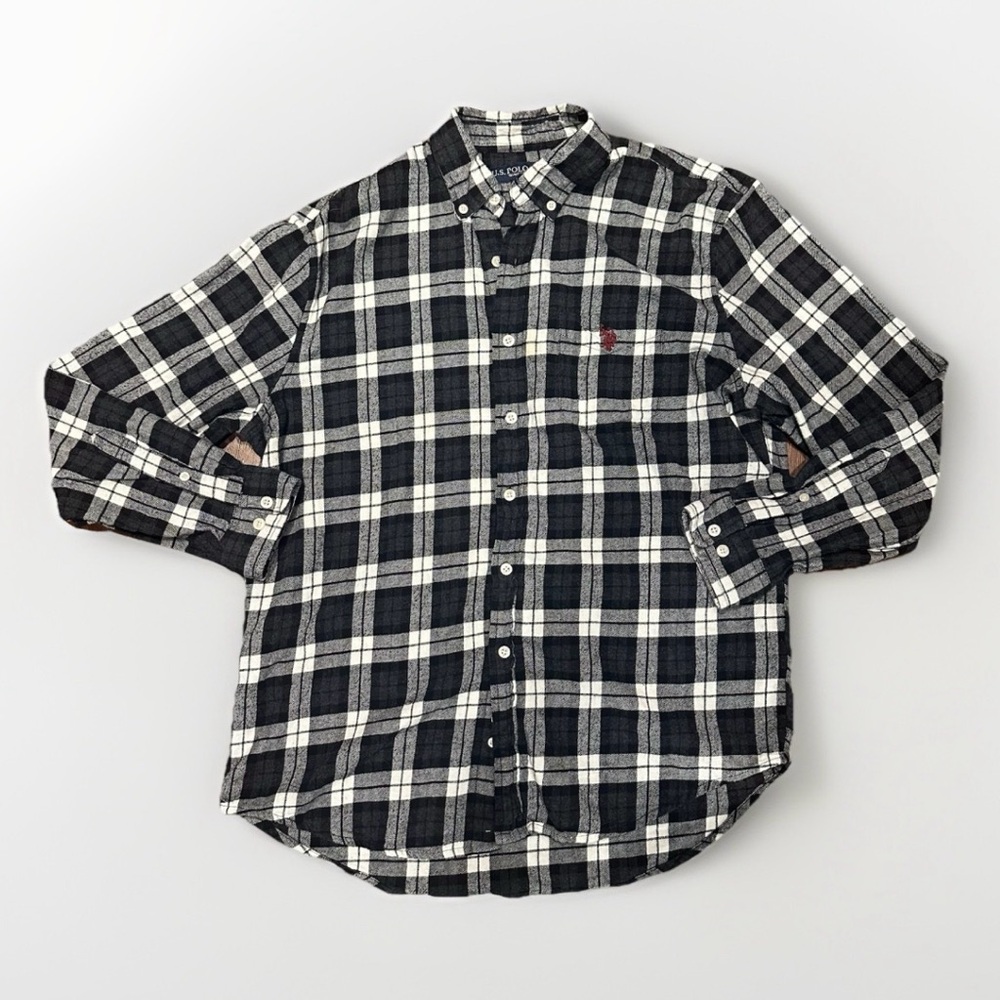U.S. Polo Assn. Black and White Checkered Men's Shirt